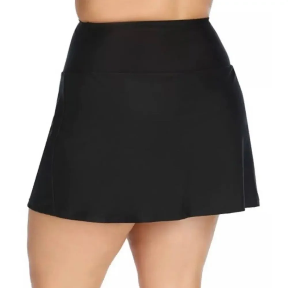 Island Escape Black Skort Swim Bottom 24W NWT Skirt